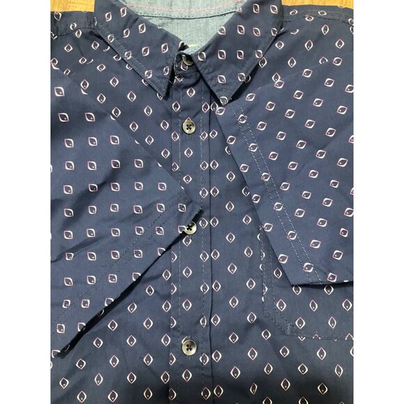 NWT Burnside Boy's Stretch Button Down Woven Shirt Navy  Large (US: 14-16) - Picture 9 of 9